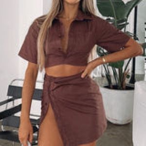 White fox dress, looks like a 2 piece but it is connected! Really cute.
